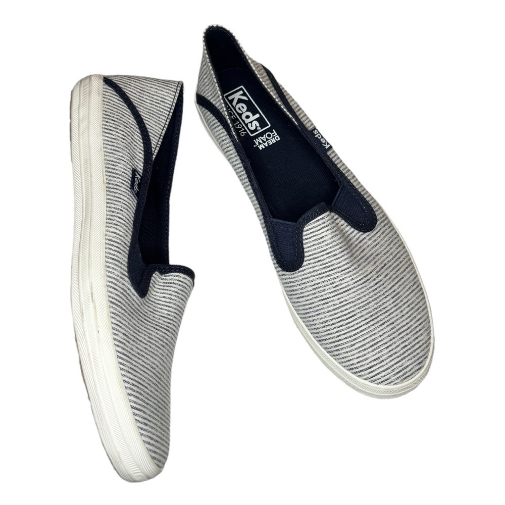 Keds Navy and White Striped Sneakers